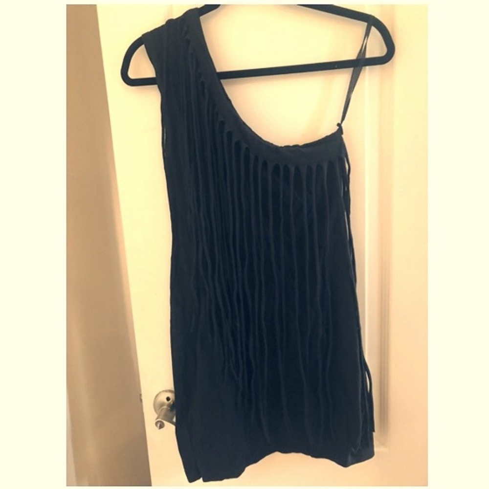 Cheryl Creations Black Fringe Dress